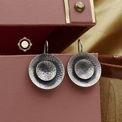 Sterling Silver Hammered Earring