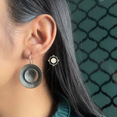 Sterling Silver Hammered Earring