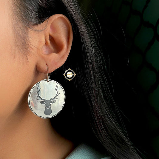 Oh Deer Engraved Earring