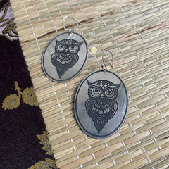 The Mighty Owl Engraved Earring