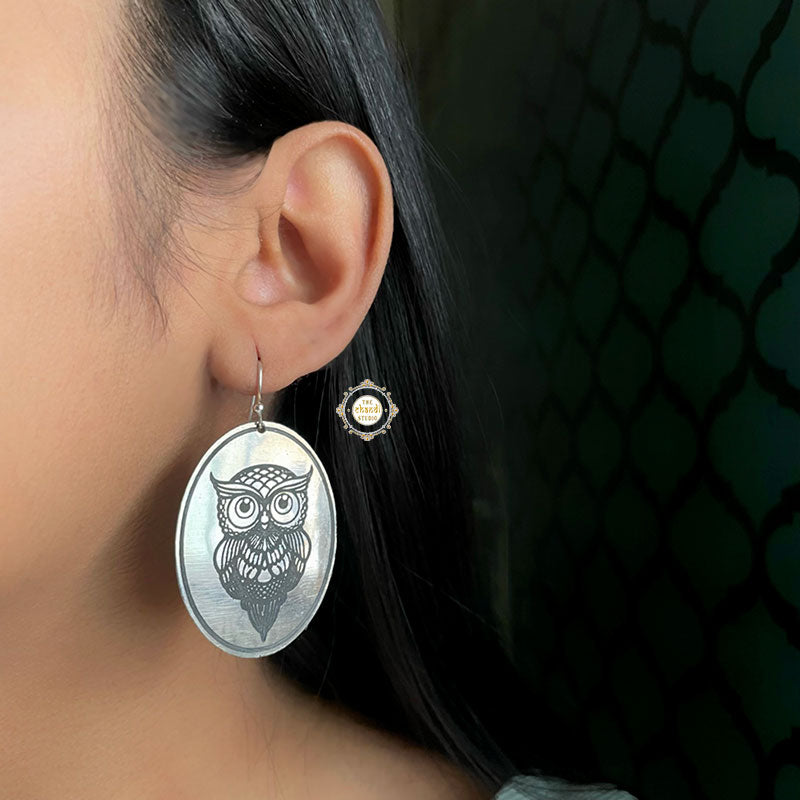 The Mighty Owl Engraved Earring