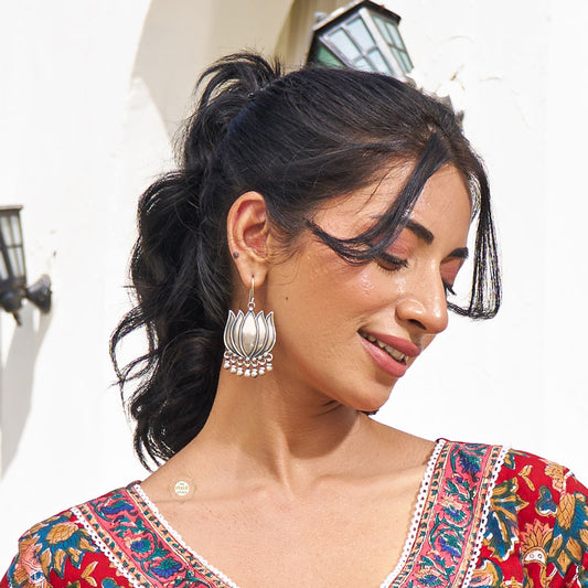 Lotus Hoop Earring
