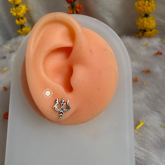 Sterling Silver Trishul Earring