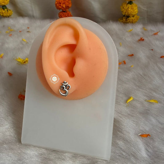 Sterling Silver Om Earring