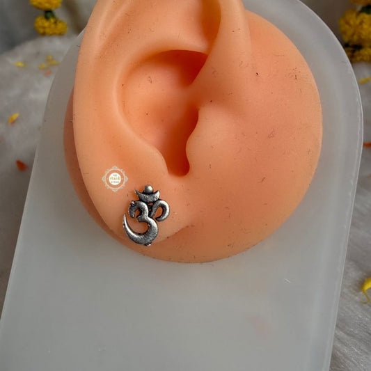 Sterling Silver Om Earring