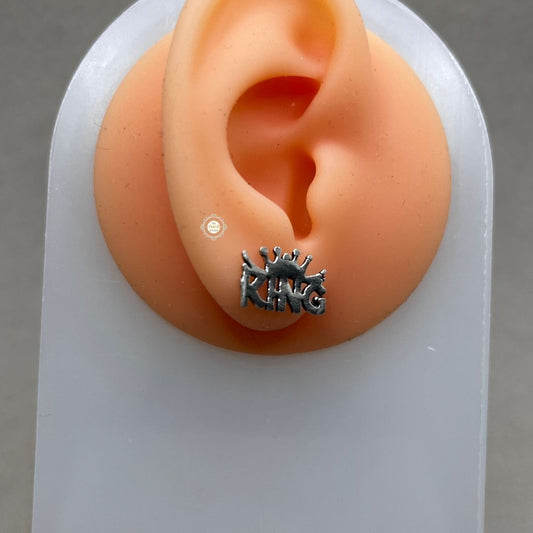 Sterling Silver King Earring