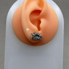 Sterling Silver King Earring
