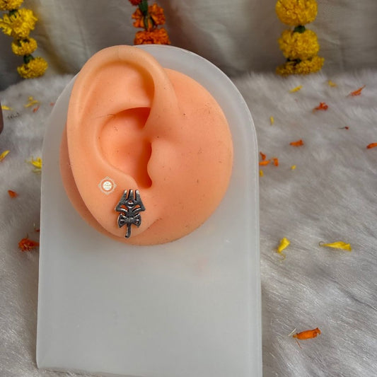 Sterling Silver Trishul Earring