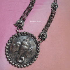 Intricately Hand Carved Bold Ganesha Necklace