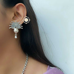 Nazaakat Lotus Ball Drop Earring