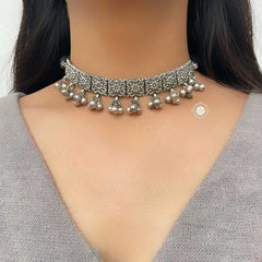 Noor Ghungroo Square Choker with Earring