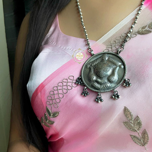 Hand Engraved Durga Necklace