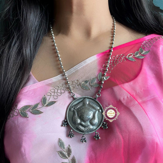 Hand Engraved Durga Necklace