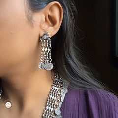 Sterling Silver Vintage Tribal Charm Earrings