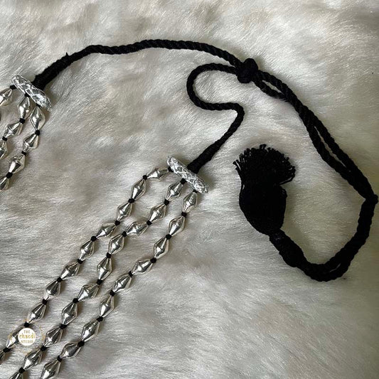 925 Sterling Silver Sadabhar Dholki Bead Thread Necklace