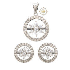 Sparkling Treasure Pendant Earring Set