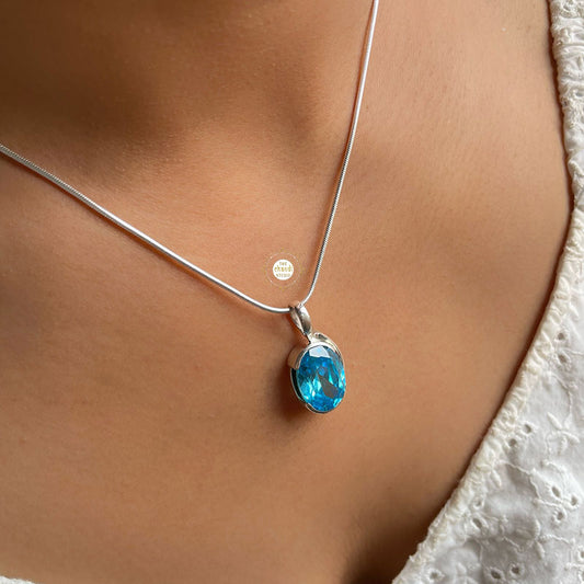 Classic Blue Topaz Pendant