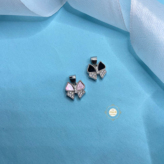 Sparkling Silver Minimal Butterfly Pendant (Reversible)