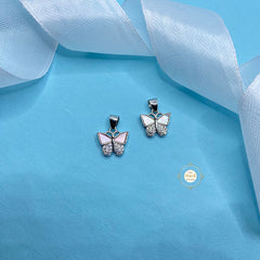Sparkling Silver Twilight Bow  Pendant