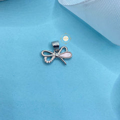 Sparkling Silver Graceful Ribbon Pendant (Reversible)