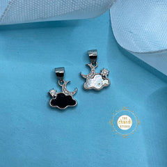 Sparkling Silver Dusk & Dawn Pendant (Reversible)