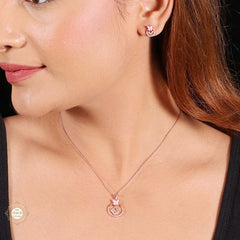Sterling Silver Sparkling Silver Butterfly Halo Pendant Set
