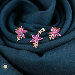 Sterling Silver Sparkling Silver Ocean Bloom Pendant Set