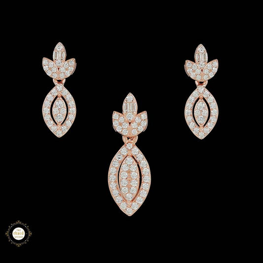 Sterling Silver Sparkling Silver Twinkle Drop Pendant Set