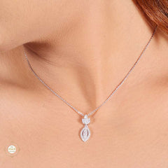 Sterling Silver Sparkling Silver Twinkle Drop Pendant Set