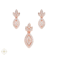 Sterling Silver Sparkling Silver Twinkle Drop Pendant Set