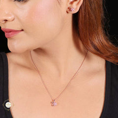 Sterling Silver Sparkling Silver Swan Pendent Set