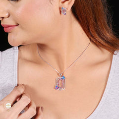 Sterling Silver Sparkling Silver Wings of Grace Pendant Set