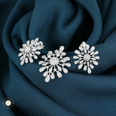 Sterling Silver Sparkling Silver Shimmer Bloom Pendant Set