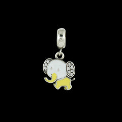 Sterling Silver Sparkling Silver Elephantine Pendant