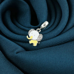 Sterling Silver Sparkling Silver Elephantine Pendant