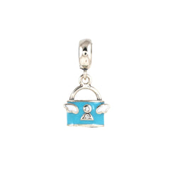 Sterling Silver Sparkling Silver Charm Tote Pendant