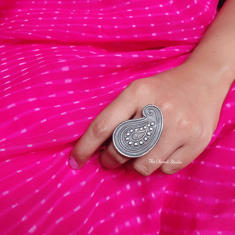 Sterling Silver Paisley Ring