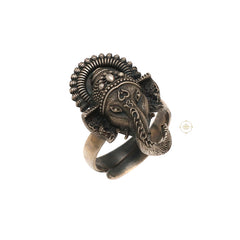 Unique Design Ganesh Sterling Silver Ring