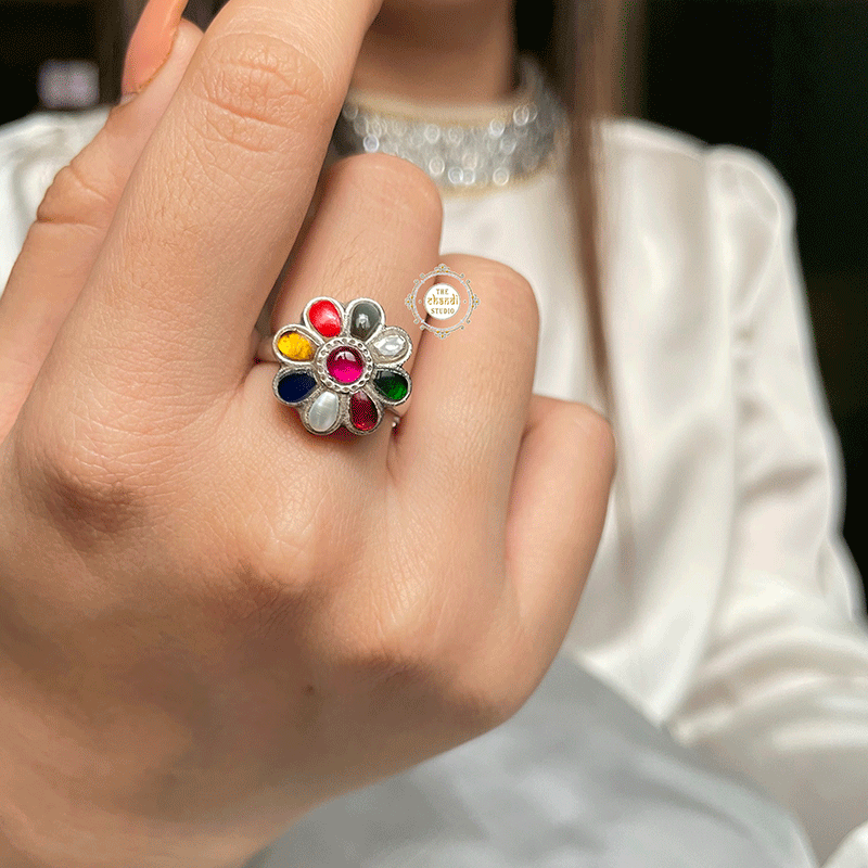 Timeless Kundan Navratna Ring