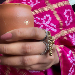 Banjara Ghungroo Double Finger Ring