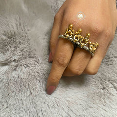 Banjara Ghungroo Double Finger Ring