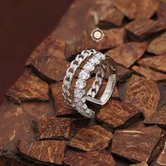 Sterling Silver Sparkling Braided Ring