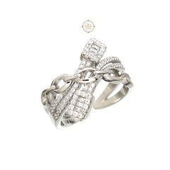 Sterling Silver Sparkling Tie-A-Knot Ring