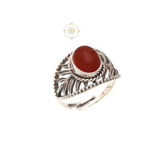 Red Onyx Semi Precious Stone Ring