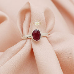 Red Semi Precious Stone Ring