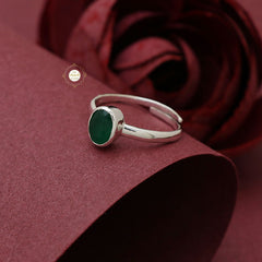 Green Semi Precious Stone Ring