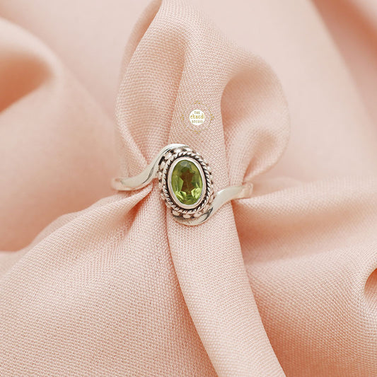 Peridot Semi Precious Stone Ring