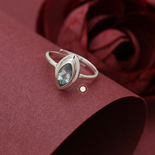 Aquamarine Semi Precious Stone Ring