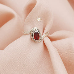 Garnet Semi Precious Stone Ring