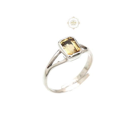 Citrine Semi Precious Stone Ring